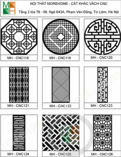Bảng mẫu vách cnc 14