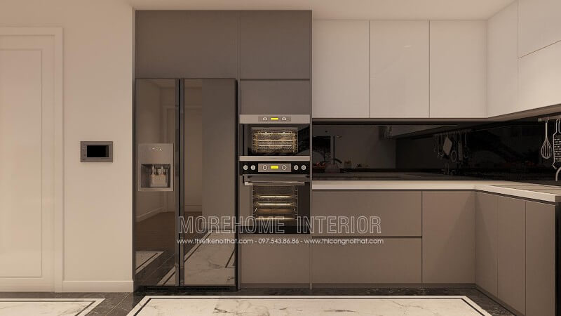 Tủ bếp hiện đại với sự đa dạng về màu sắc mang lại không gian sinh động và trẻ trung Tủ bếp đẹp