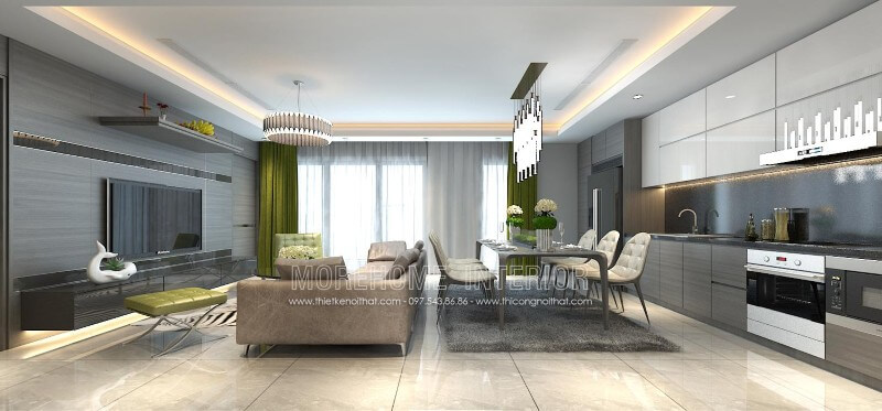 Trang trí nhà bếp cho chung cư cao cấp ấn tượng với mẫu tủ bếp hiện đại Tủ bếp đẹp