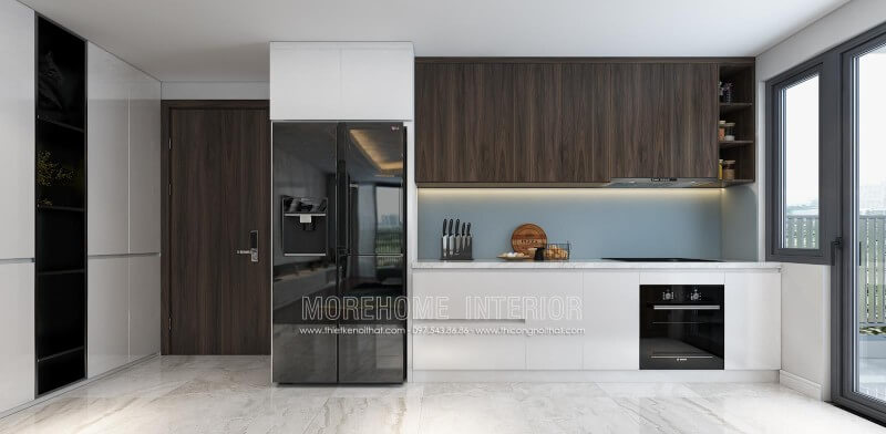 Tủ bếp làm gỗ công nghiệp hiện được rất nhiều gia đình chọn lựa và tin dùng vì mẫu mã lại hiện đại, thu hút Tủ bếp đẹp