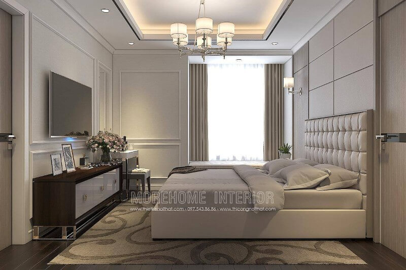 Nội thất phòng ngủ chung cư đẹp ấn tượng với đồ nội thất hiện đại, tiện dụng Mẫu nội thất chung cư