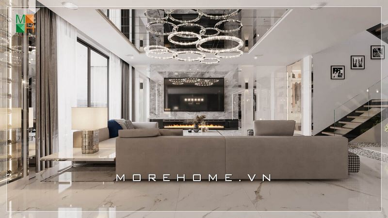 Mẫu thiết kế nội thất phòng khách hiện đại dành cho căn hộ chung cư cao cấp, biệt thự, nhà phố,...