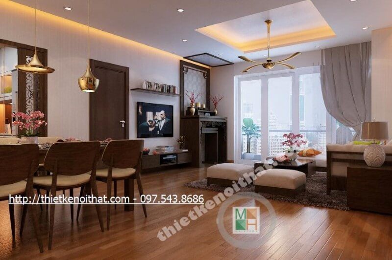 Thiết kế căn hộ chung cư 69m2 ở Đà Nẵng ấn tượng với +20 Ý tưởng phòng khách sang trọng