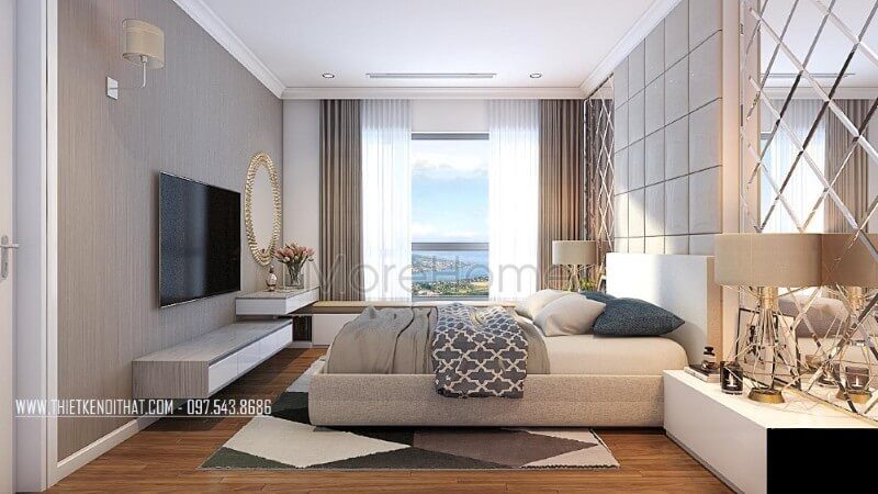 Thiết kế nội thất phòng ngủ chung cư phong cách hiện đại